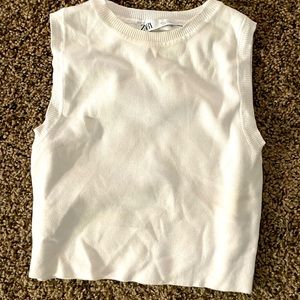 Zara white crop top